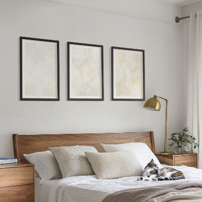 Three-piece wall art piece Bright texture paint design
