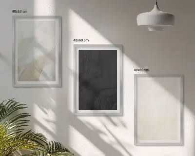 Set of 3 framed wall art pieces featuring structures in minimalist shades