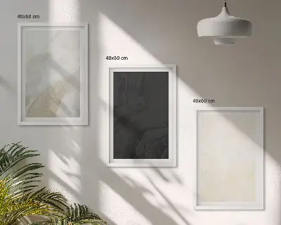 Set of 3 framed wall art pieces featuring structures in minimalist shades