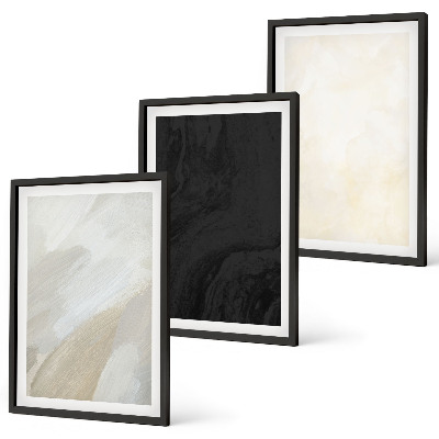 Set of 3 framed wall art pieces Structures shades minimalism