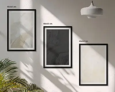 Set of 3 framed wall art pieces featuring structures in minimalist shades