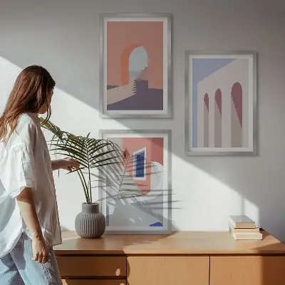 Wall art set Minimalist architectural illustrations