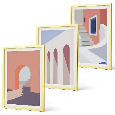 Wall art set Minimalist architectural illustrations