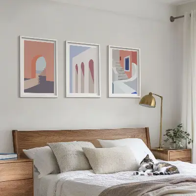 Wall art set Minimalist architectural illustrations