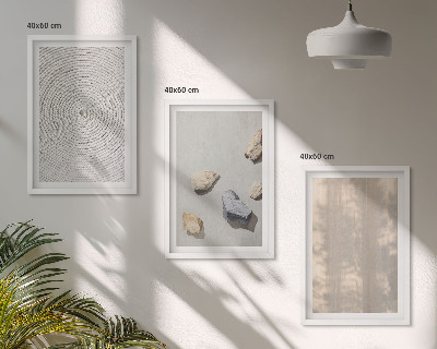 Set of 3 framed wall art pieces Boho natural textures structures