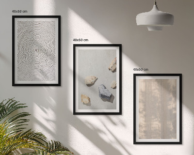 Set of 3 framed wall art pieces Boho natural textures structures