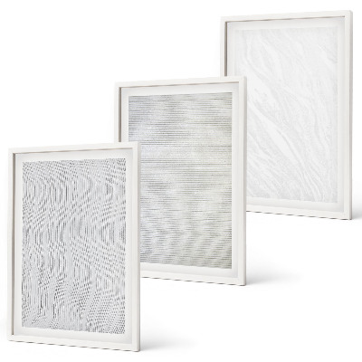 Set of 3 framed wall art pieces Bright sand pattern structures