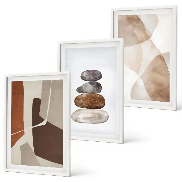 Modern abstract painting three-piece wall art set