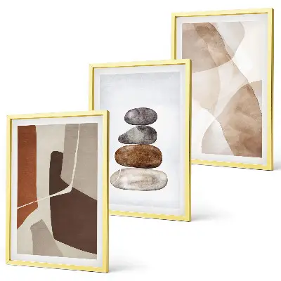Modern abstract painting three-piece wall art set