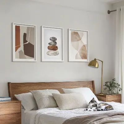 Modern abstract painting three-piece wall art set