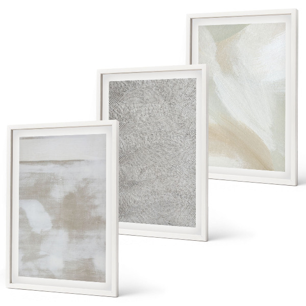 Set of 3 framed wall art pieces Abstract modern design
