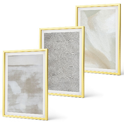 Set of 3 framed wall art pieces Abstract modern design
