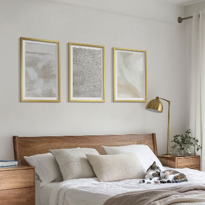 Set of 3 framed wall art pieces Abstract modern design