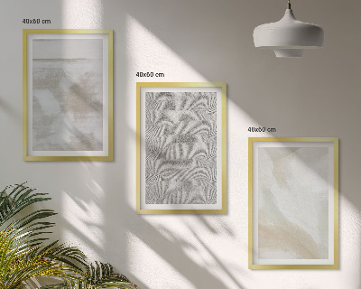 Set of 3 framed wall art pieces Abstract modern design