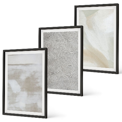 Set of 3 framed wall art pieces Abstract modern design