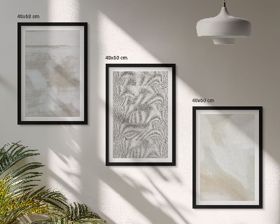 Set of 3 framed wall art pieces Abstract modern design