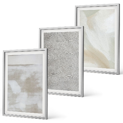 Set of 3 framed wall art pieces Abstract modern design