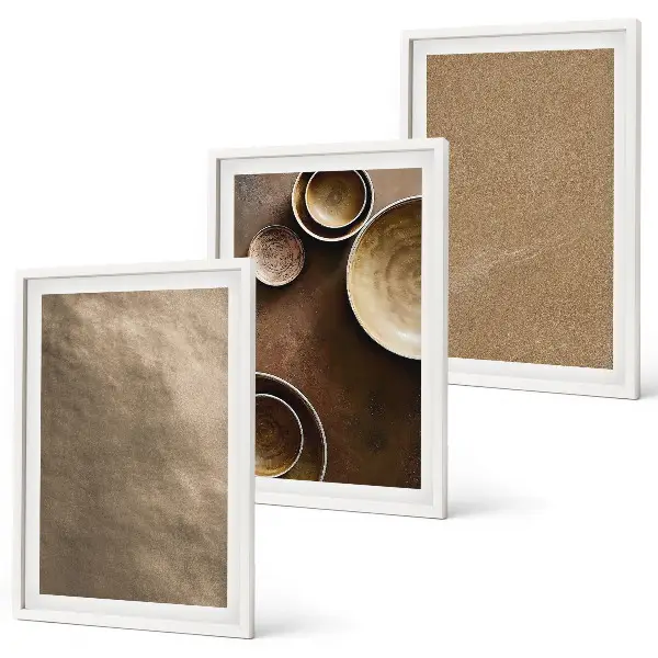 Minimalist stone structures wall art three-piece set