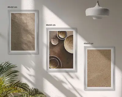 Minimalist stone structures wall art three-piece set