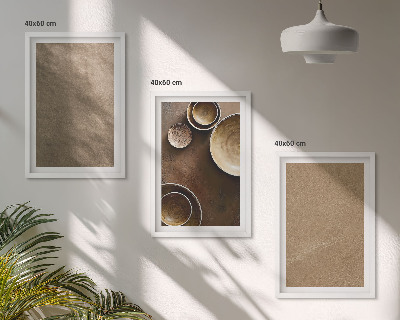 Three-piece wall art piece Minimalist stone structures