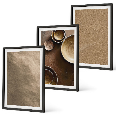 Three-piece wall art piece Minimalist stone structures