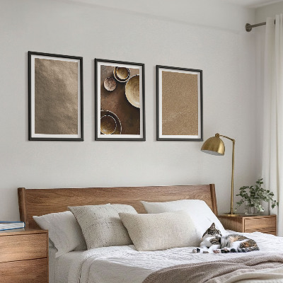 Three-piece wall art piece Minimalist stone structures