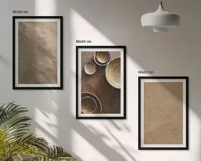 Minimalist stone structures wall art three-piece set