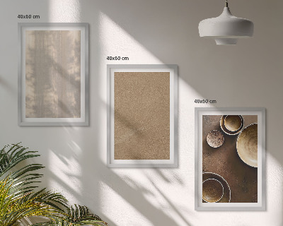 Set of 3 framed wall art pieces Minimalist texture structures