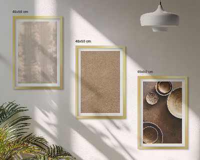 Set of 3 framed wall art pieces Minimalist texture structures