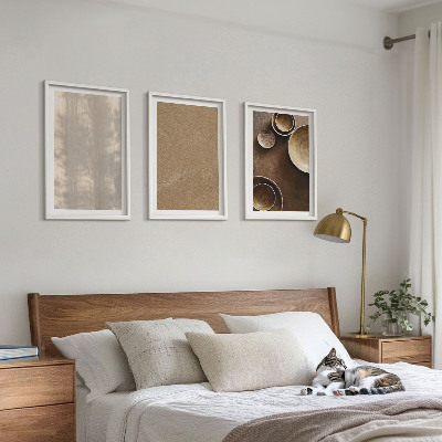 Set of 3 framed wall art pieces Minimalist texture structures