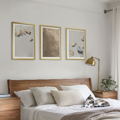 Three-piece wall art piece Stones beach natural structures