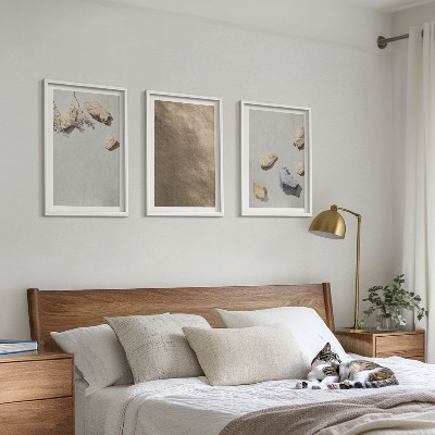 Three-piece wall art piece Stones beach natural structures