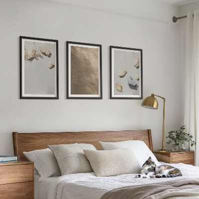 Three-piece wall art piece Stones beach natural structures