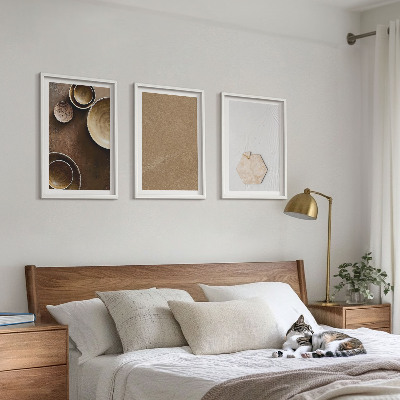 Set of 3 framed wall art pieces Minimalist textures and colors