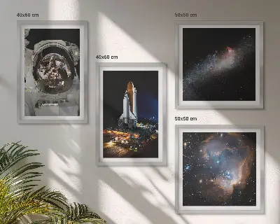 Astronauts landing on the Moon set of four wall art pieces