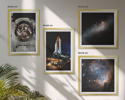 Set of 4 wall art pieces Astronauts landing on the Moon