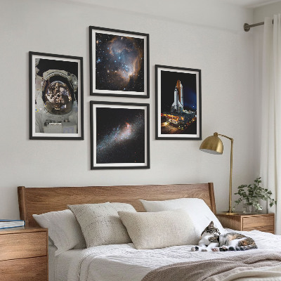 Set of 4 wall art pieces Astronauts landing on the Moon
