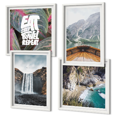Multi-piece wall decor set Waterfall mountain travel nature
