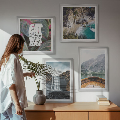 Multi-piece wall decor set Waterfall mountain travel nature