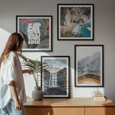 Multi-piece wall decor set Waterfall mountain travel nature