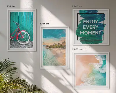 Multi-piece wall decor set featuring sea boat and bike inspiration