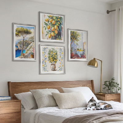 Wall art set Lemon trees by the sea