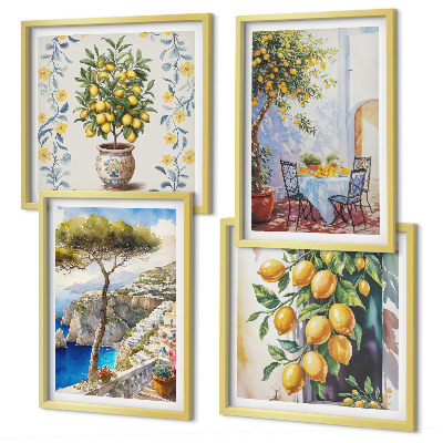 Wall art set Lemon trees by the sea
