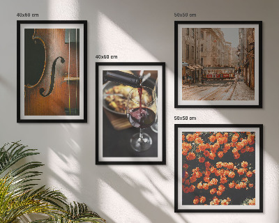 Multi-piece wall decor set Vintage flowers street wine violin