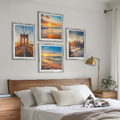 Multi-piece wall decor set Bridges sunsets city