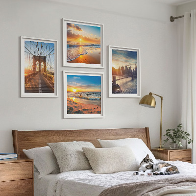 Multi-piece wall decor set Bridges sunsets city