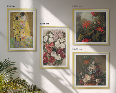 Set of 4 wall art pieces Flowers of the tree painting Klimt