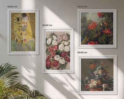 Set of 4 wall art pieces Flowers of the tree painting Klimt