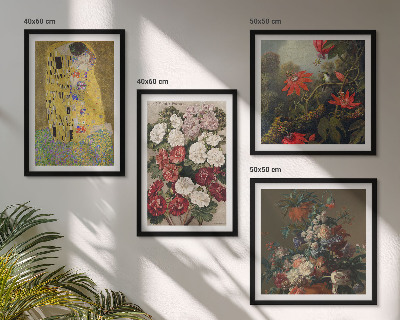Set of 4 wall art pieces Flowers of the tree painting Klimt