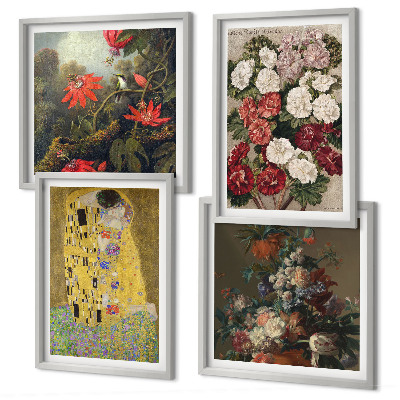Set of 4 wall art pieces Flowers of the tree painting Klimt